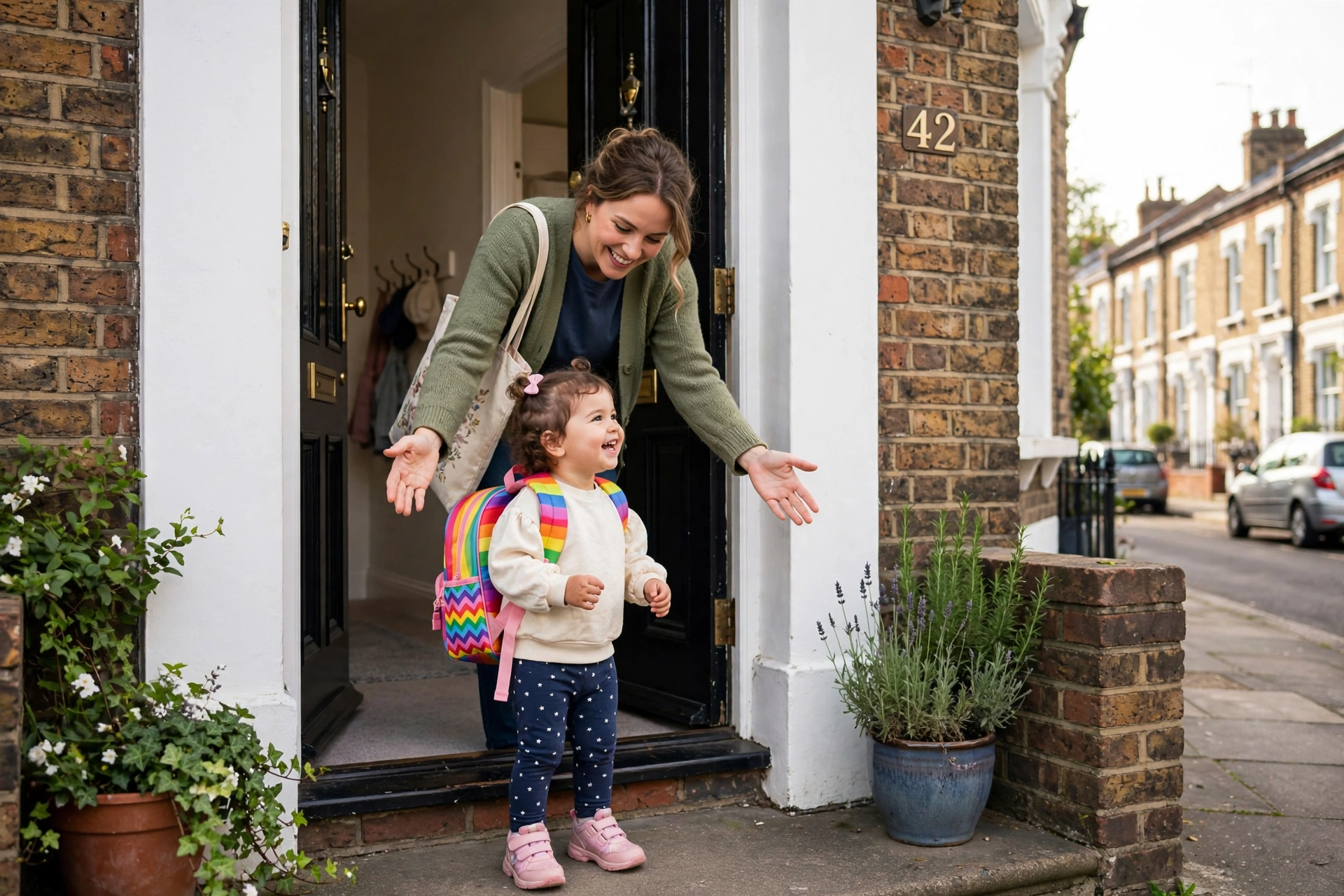 Childminder Pro welcoming toddler at front door Wood Green London